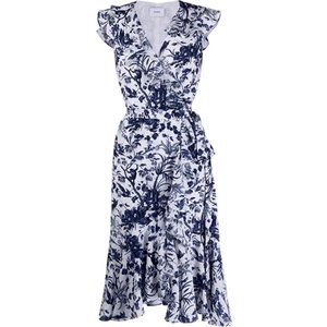 ERDEM Dress, Size 8, Junita Ruffle Silk Wrap